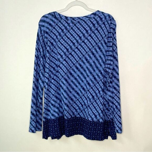 Pure Jill by J. Jill Cotton Modal Long SLeeve Tunic Blue White XL #AG - Picture 2 of 8